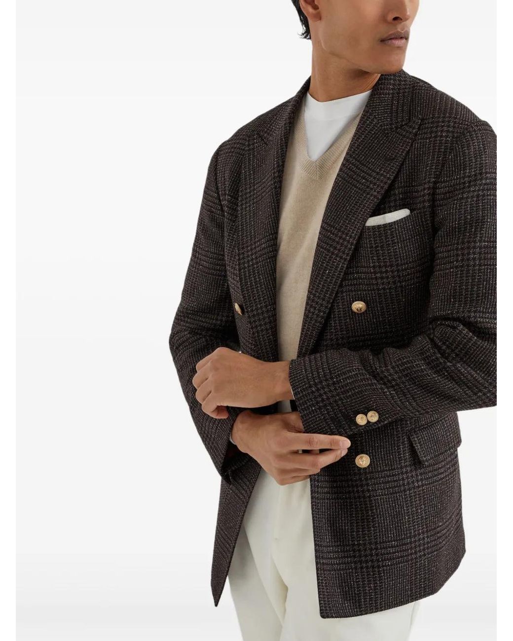 Brunello Cucinelli White Cashmere Sweater for men