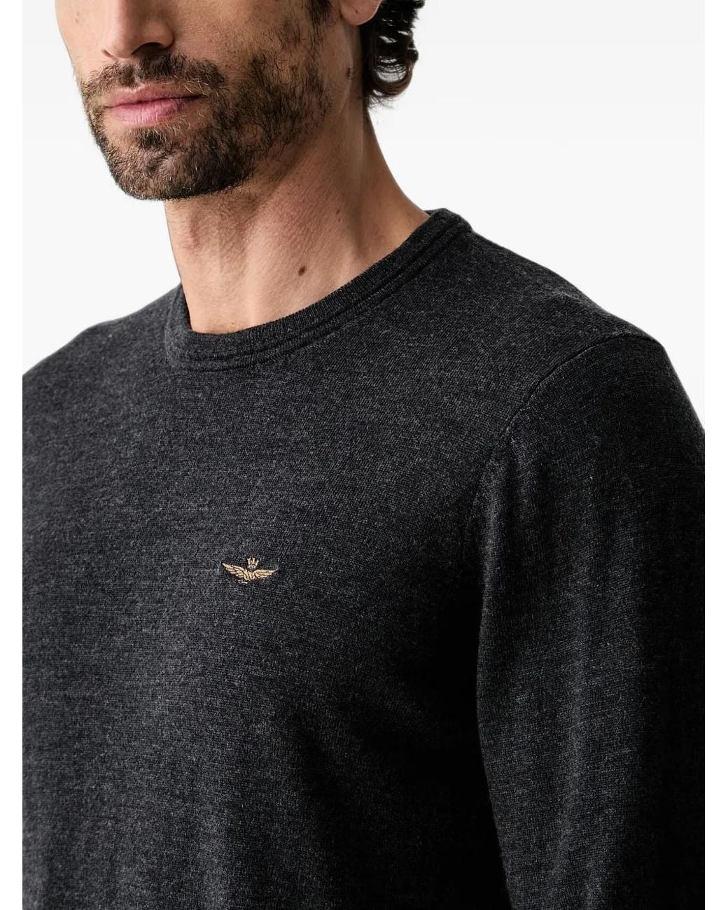 Aeronautica Militare Black Wool Sweater for men