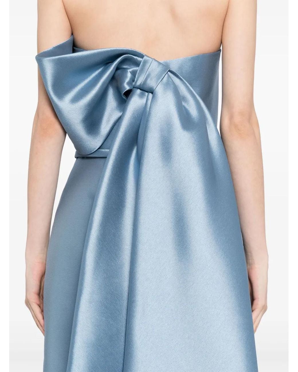 Amsale Blue Bow Cocktail Dress