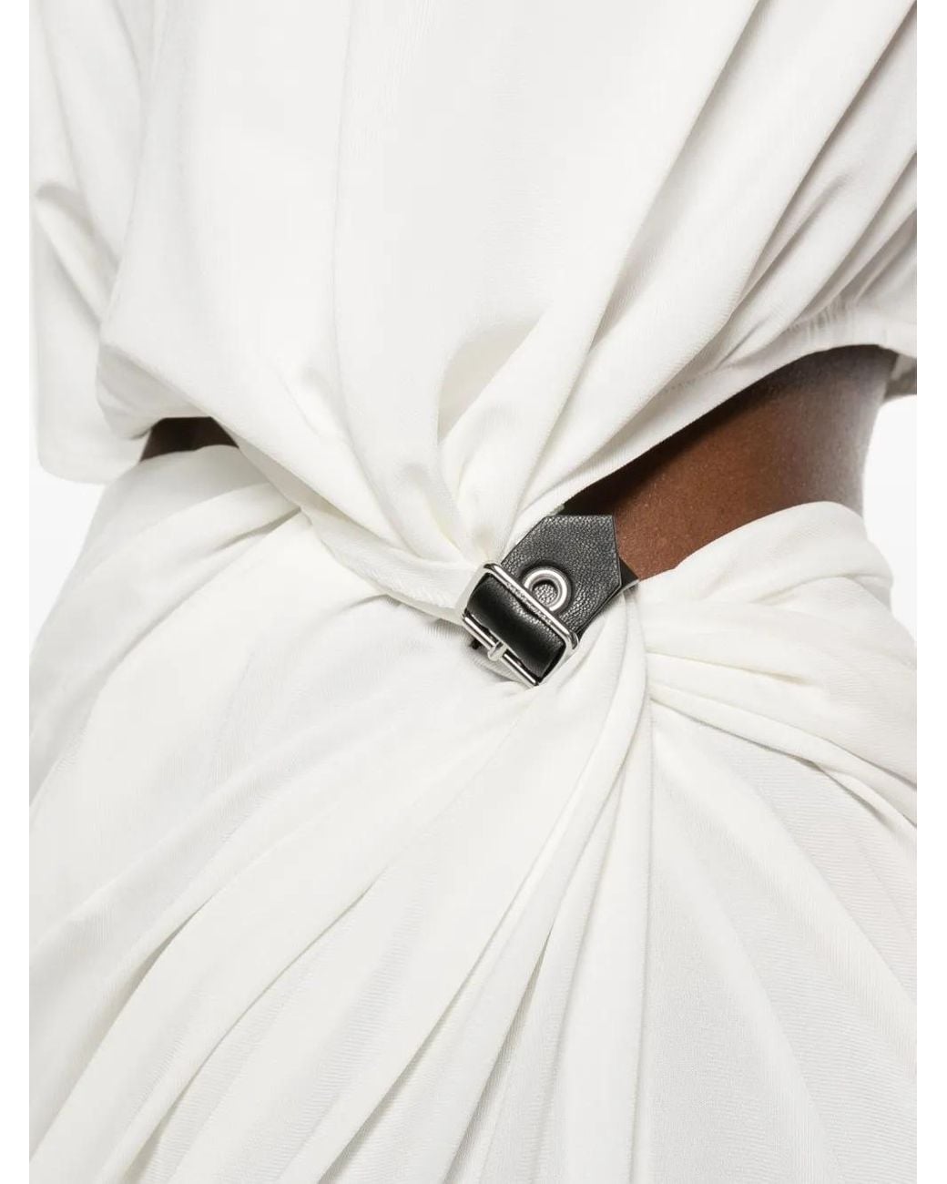 Courreges White Heritage Stretch-Jersey Crepe Asymmetric Dress