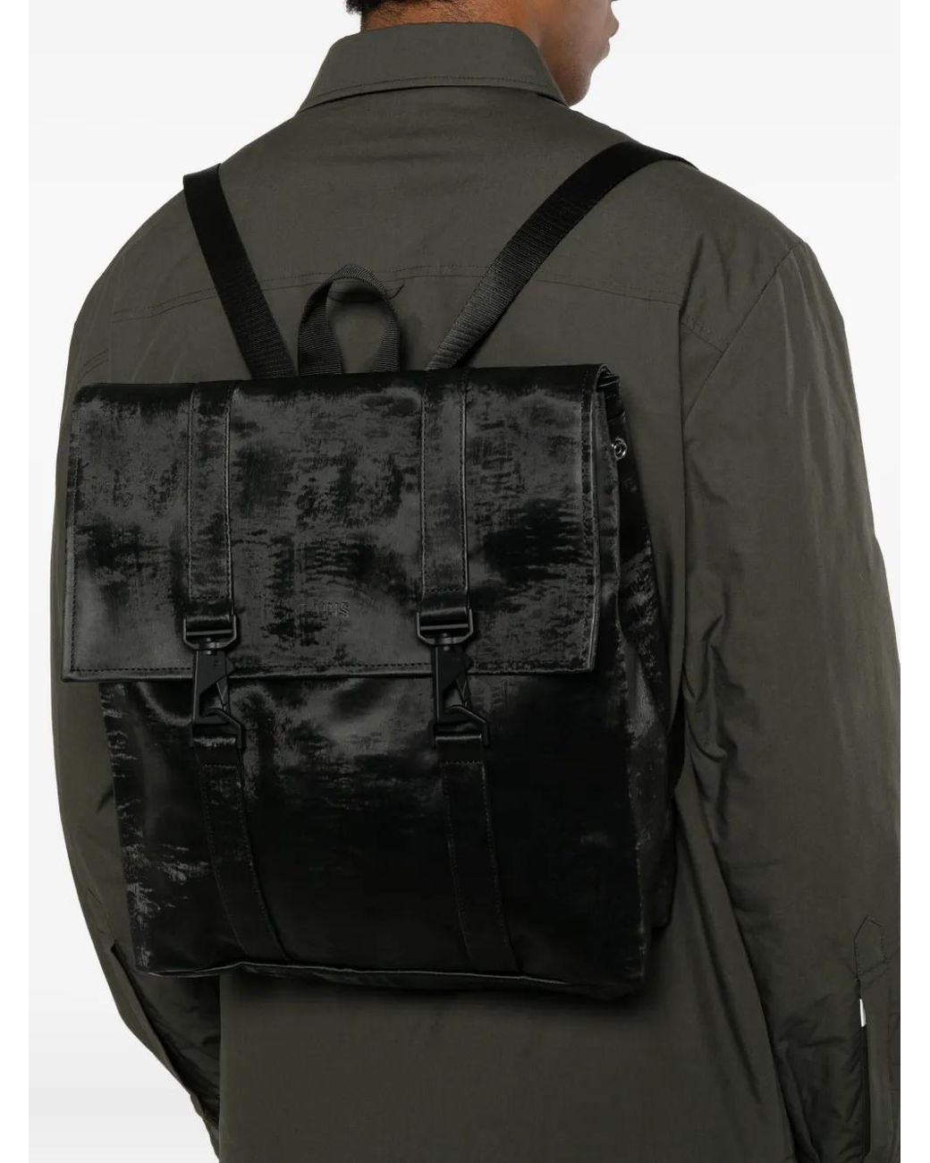 RARE NWT Rains x Instagram Logo Black Backpack Rains Mini Trail logo-debossed Backpack | Black | FARFETCH main image 4