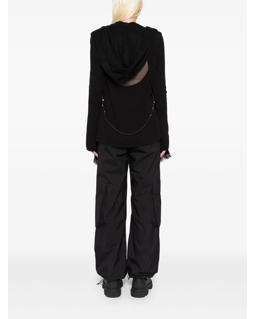 Hyein Seo Black Hooded Cardigan