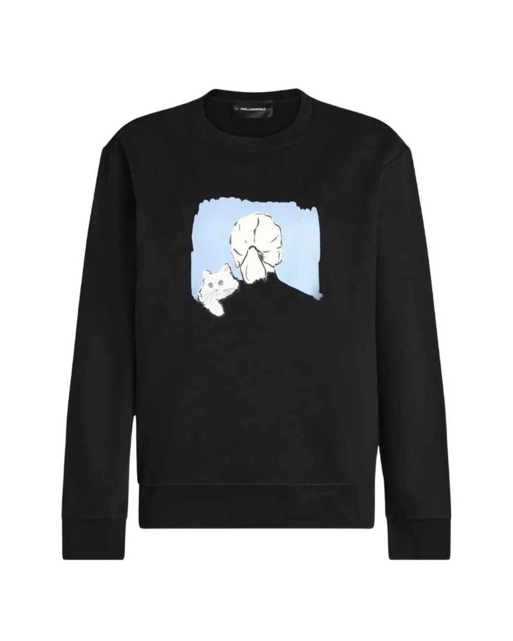 Karl Lagerfeld Black Graphic-Print Sweater