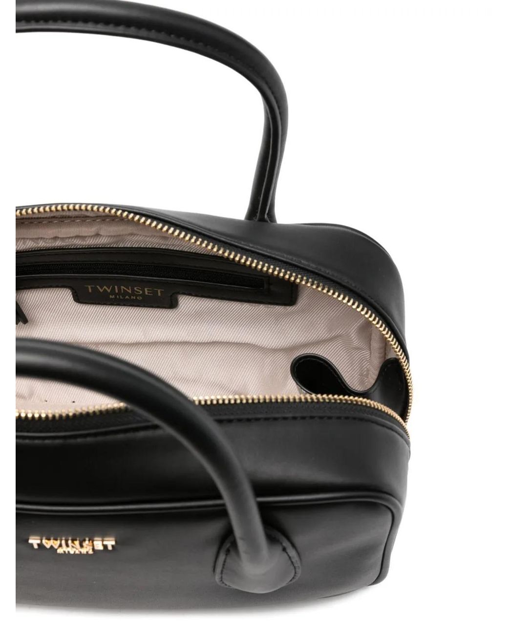 Twinset Black Logo-Lettering Tote Bag
