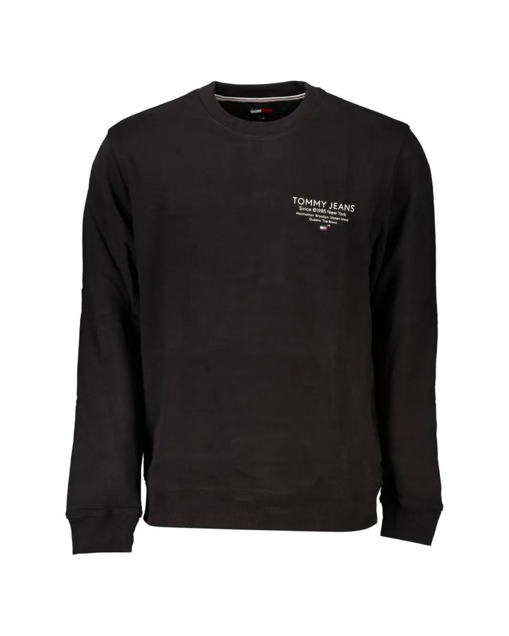 Tommy Hilfiger Black Logo-Print Cotton Sweatshirt for men