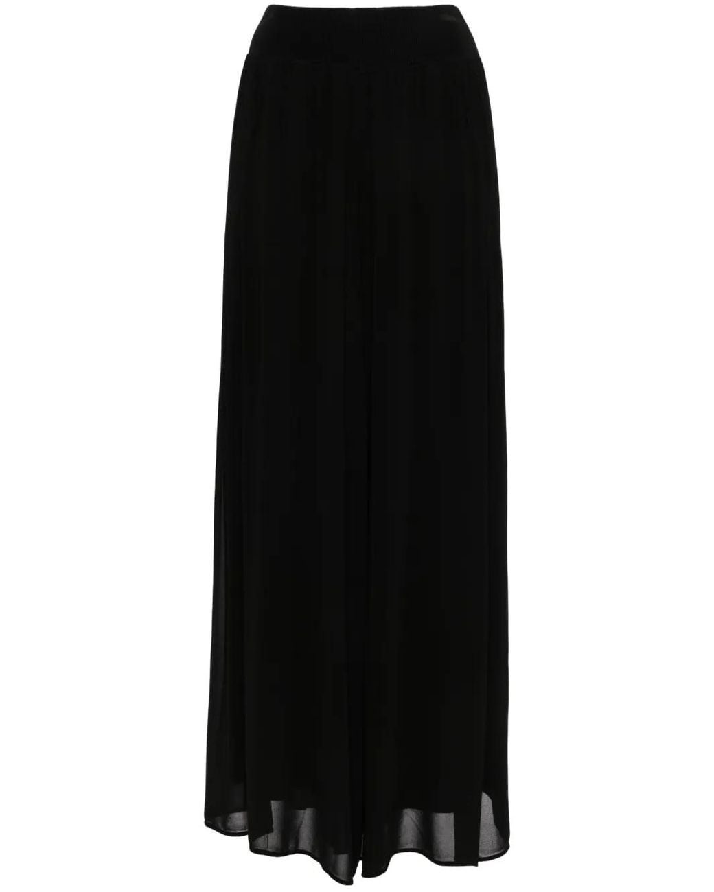 Transit Black Elasticated Wide-Leg Pants