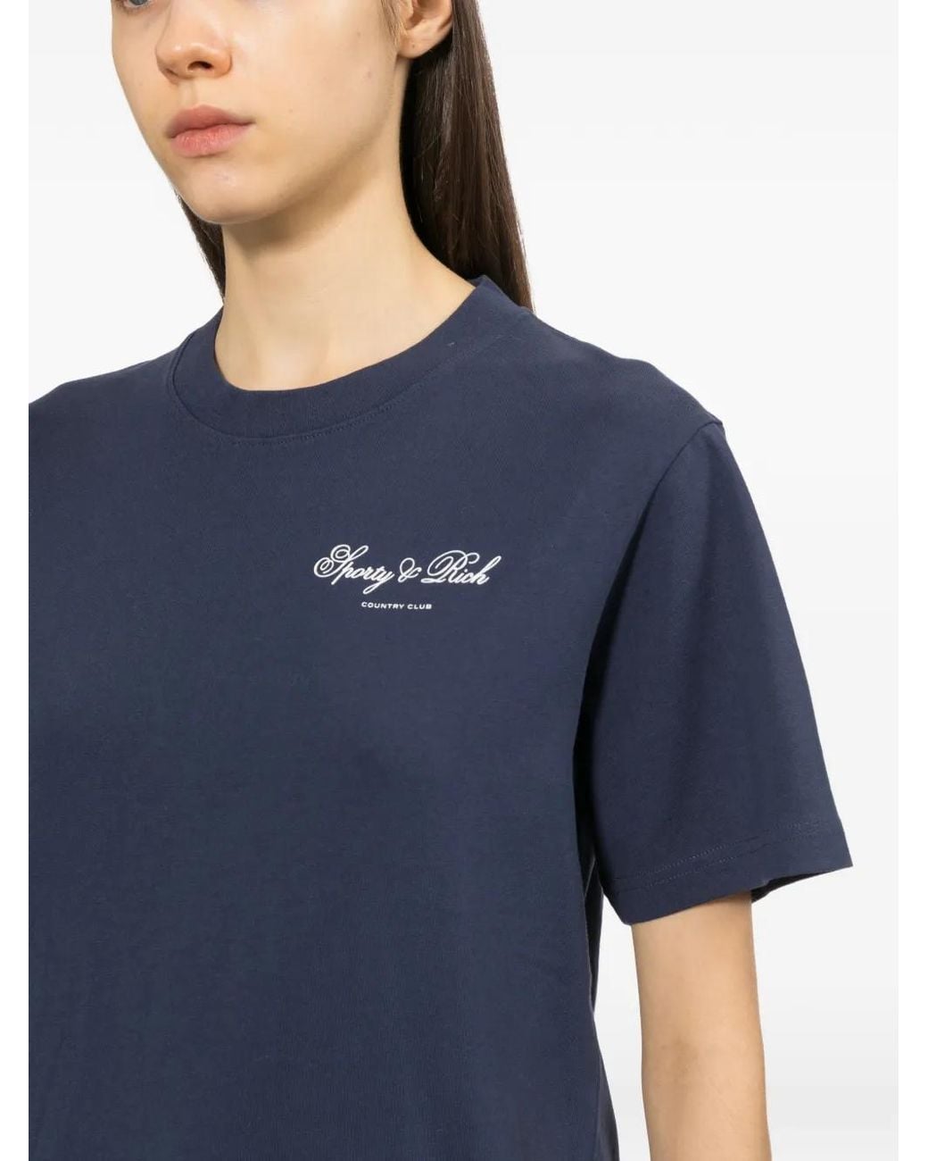 Sporty & Rich Blue Club Script T-Shirt
