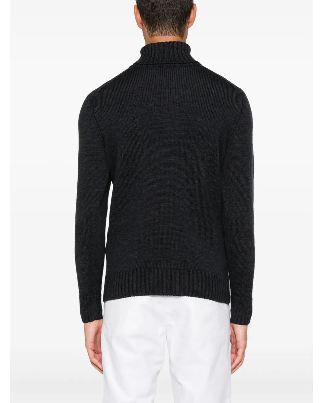 Drumohr Blue Turtleneck Sweater for men