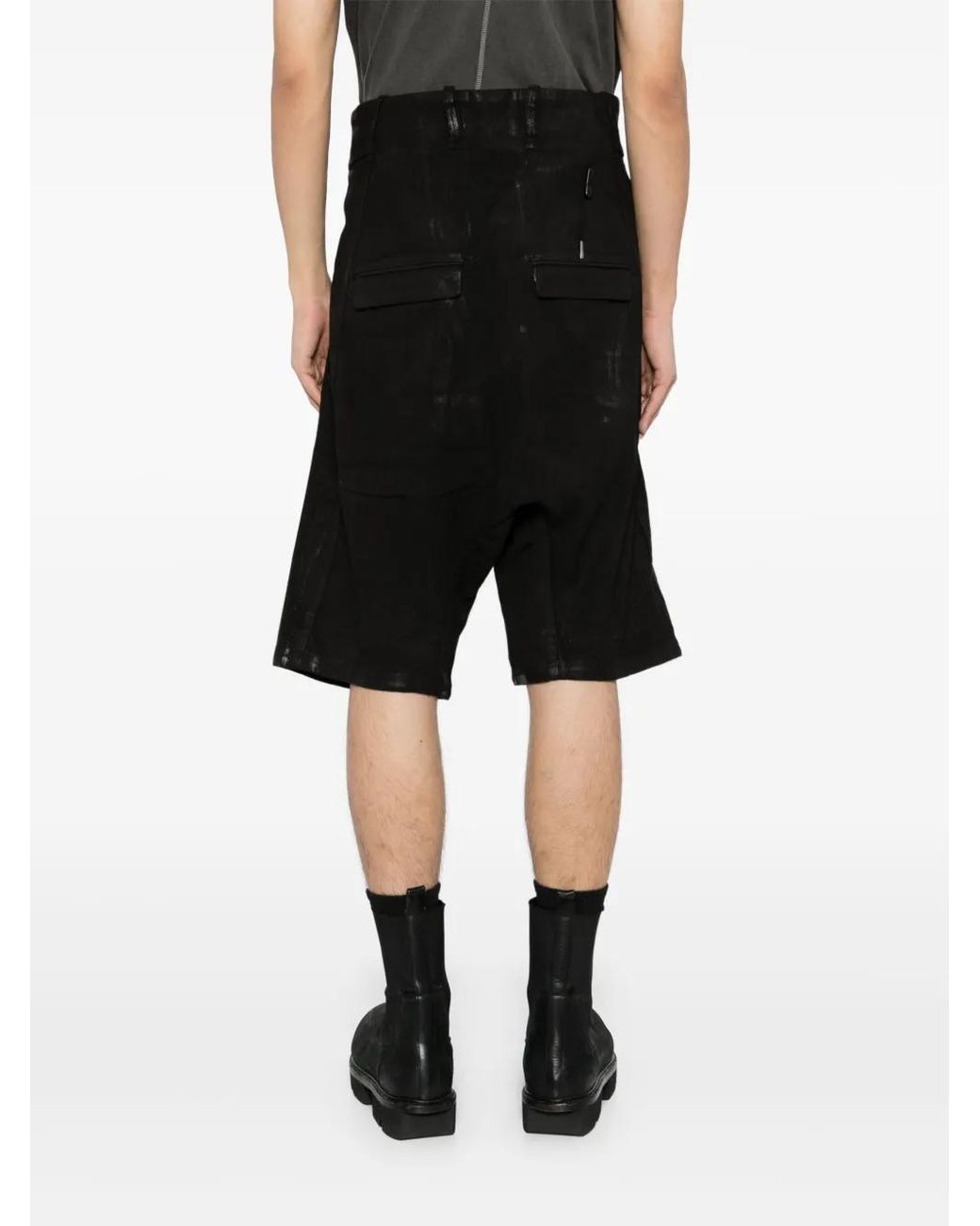 Boris Bidjan Saberi Black Drop-Crotch Shorts for men