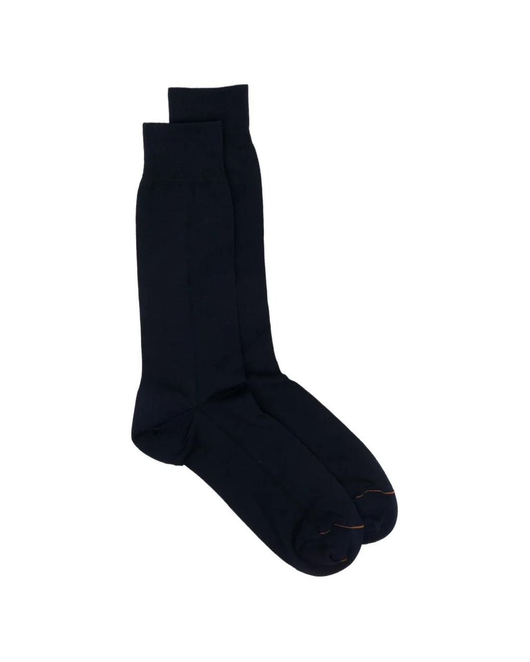 Zegna Blue Ribbed-Cuff Socks for men