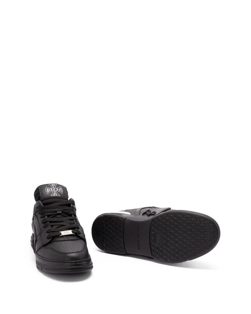 Philipp Plein Black Phantom Leather Sneakers for men