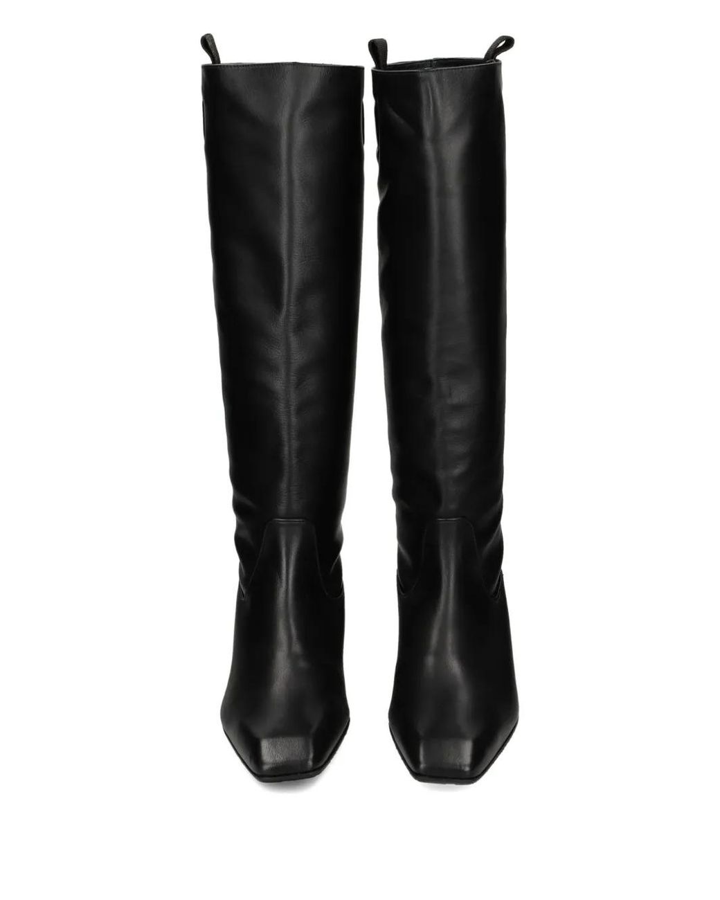Ras Black Knee-High Square-Toe Boots