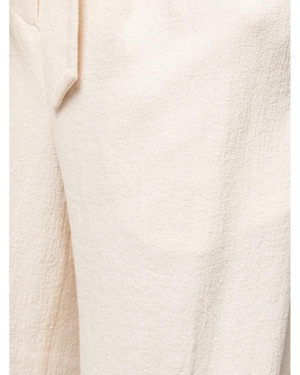 Jonathan Simkhai White Emiko Textured Wide-Leg Trousers