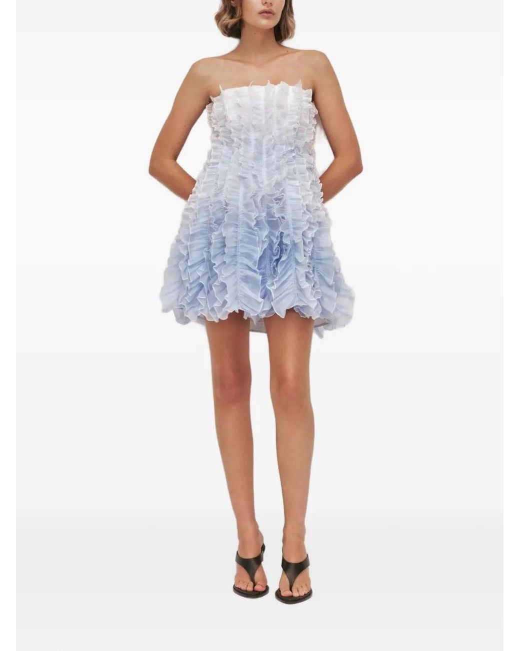 Aje. White Temperance Ruffled Mini Dress