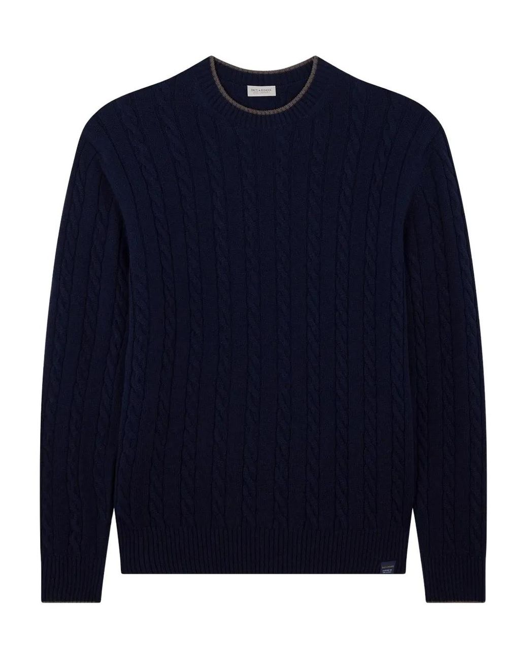 Paul & Shark Blue Cable-Knit Turtleneck Sweater for men