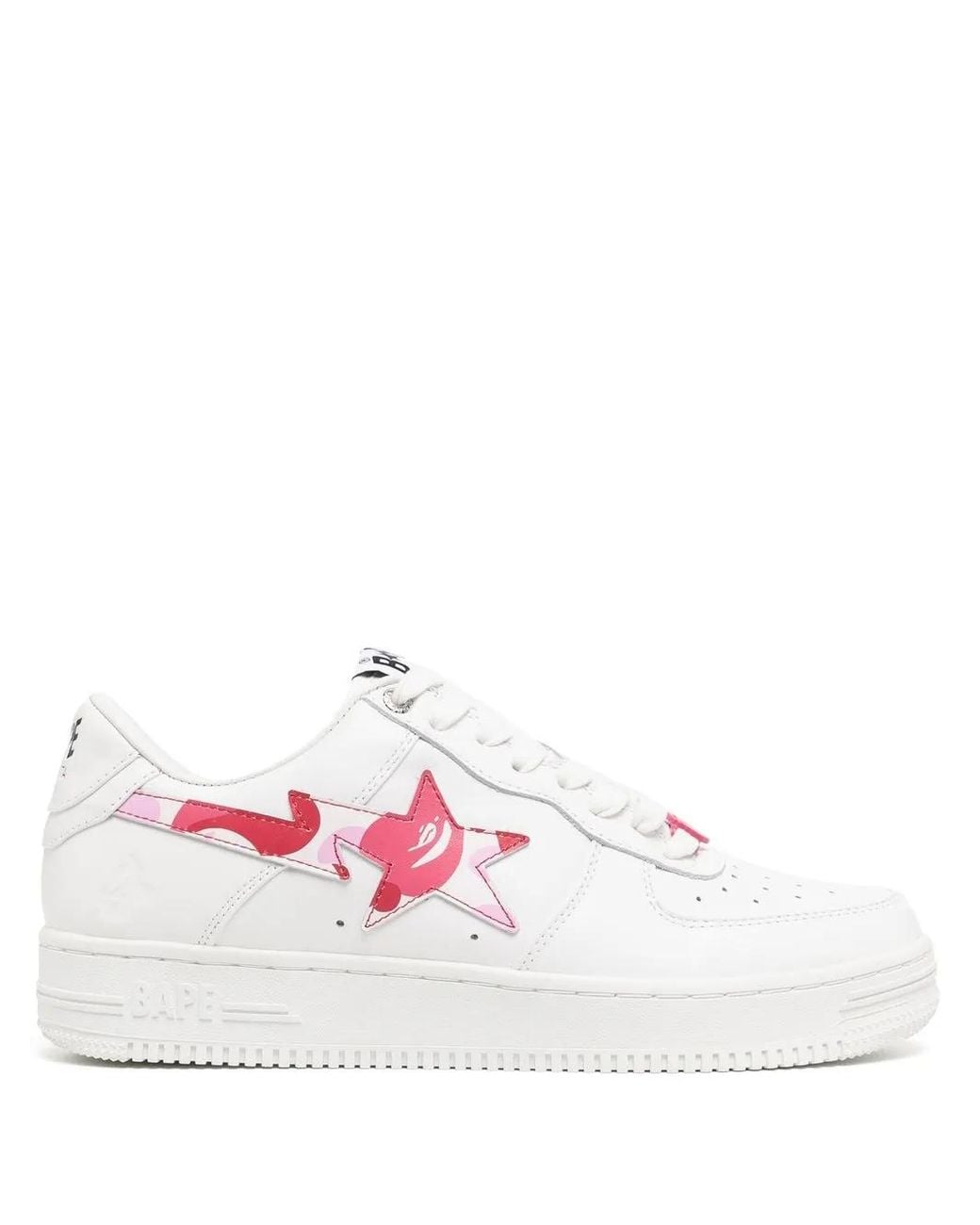 A Bathing Ape White Bape Sta Low-Top Leather Sneakers for men