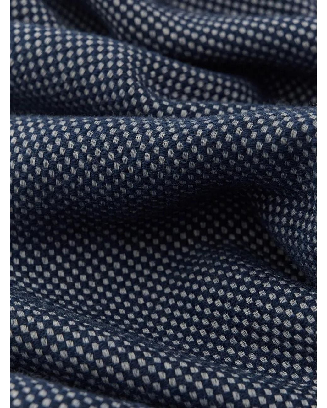 Paul & Shark Blue Logo-Embroidered Fringed Scarf for men
