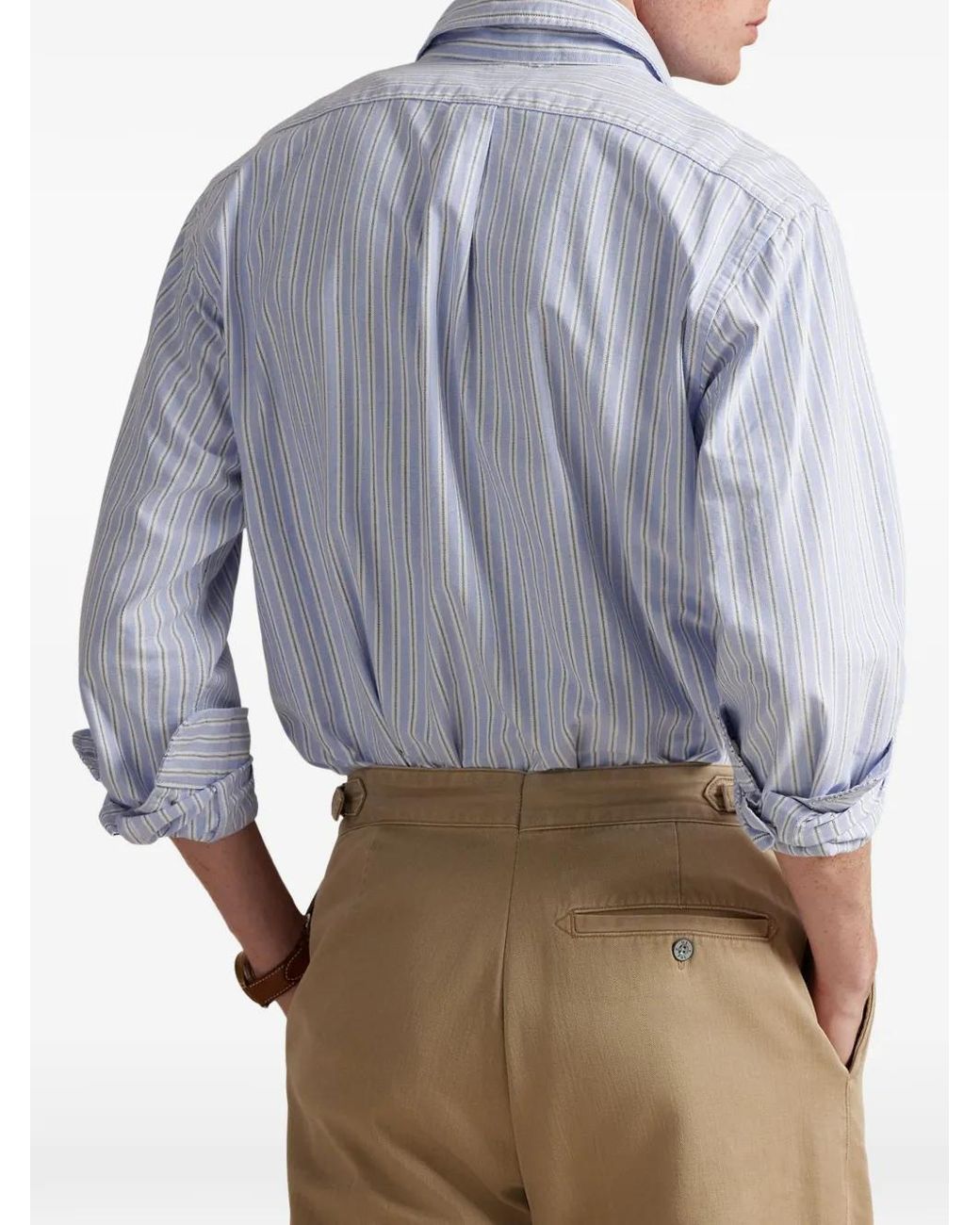 Polo Ralph Lauren Blue Classic Fit Striped Oxford Shirt for men