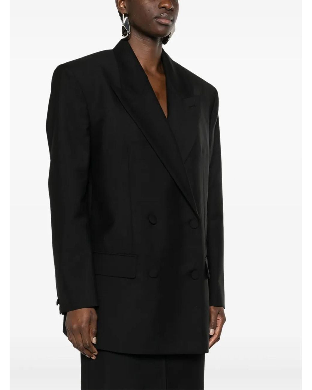Givenchy Black Wool Blend Oversize Blazer