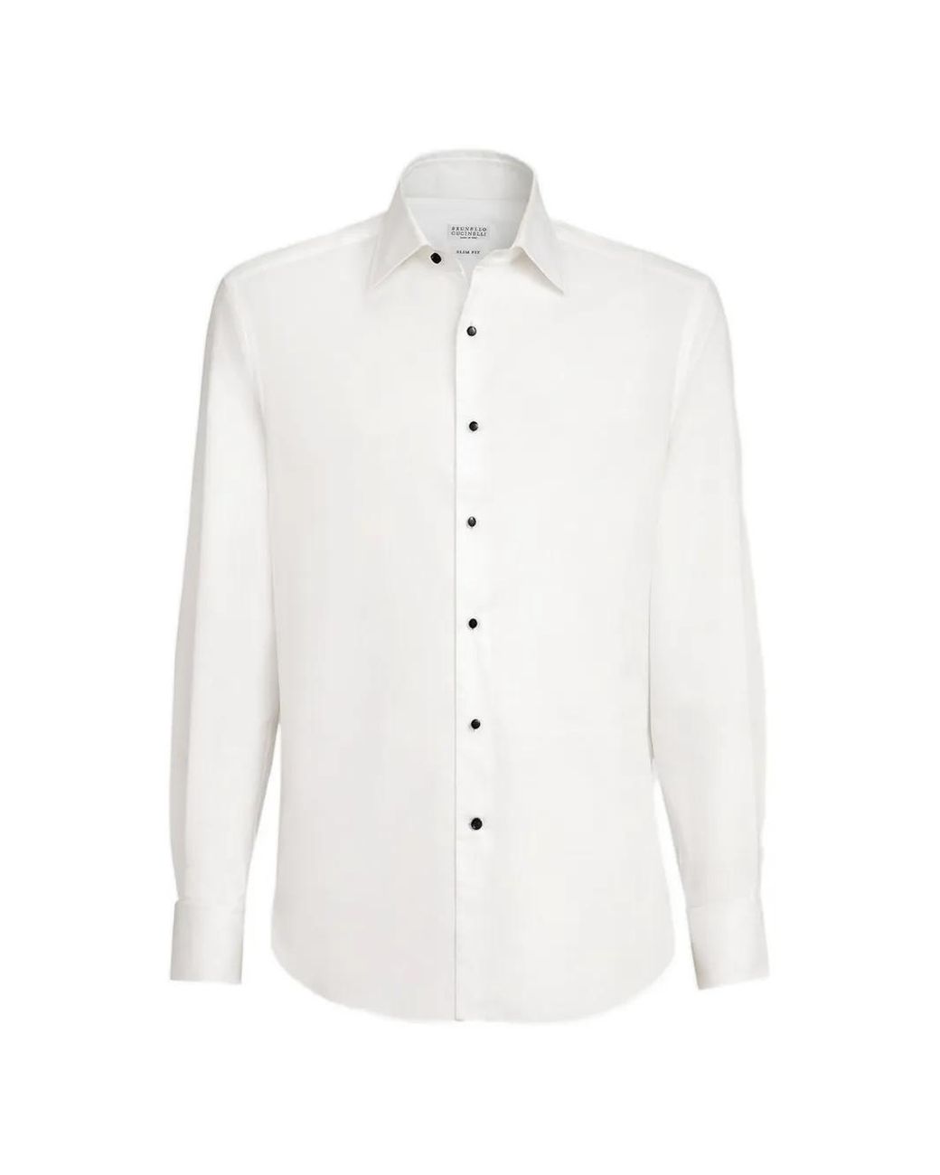 Brunello Cucinelli White Tuxedo Shirt for men