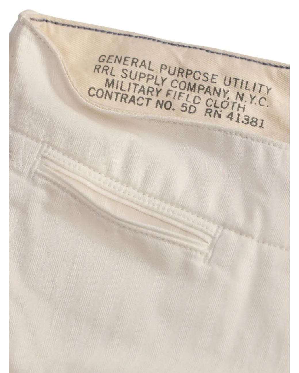 RRL White Buttoned Cotton Shorts for men