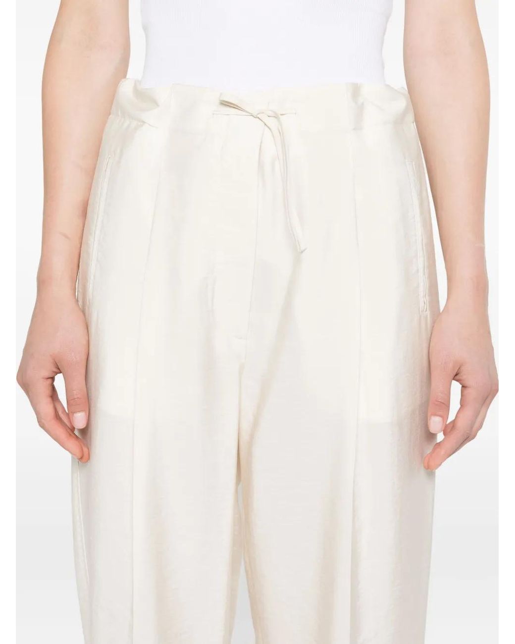 frenken White Waist String Trousers