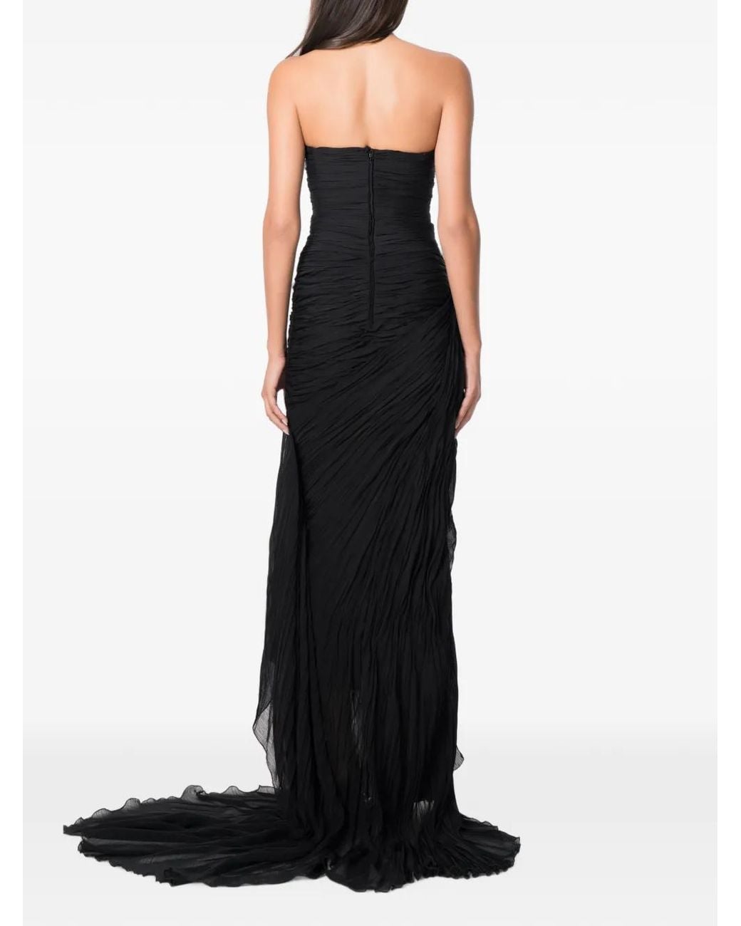 NORINA ST Black Robe-Bustier Longue À Fronces