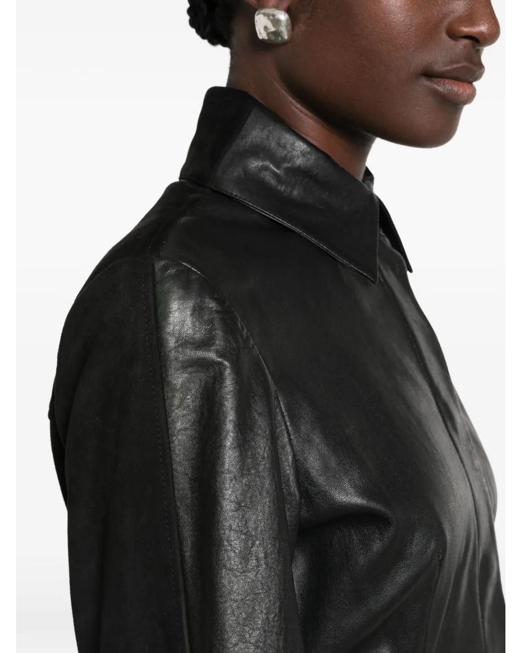 Sportmax Black Leather Jackets