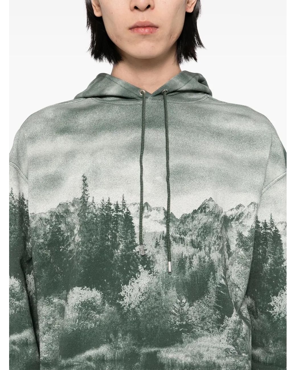 Maison Kitsuné Green Landscape Hoodie for men