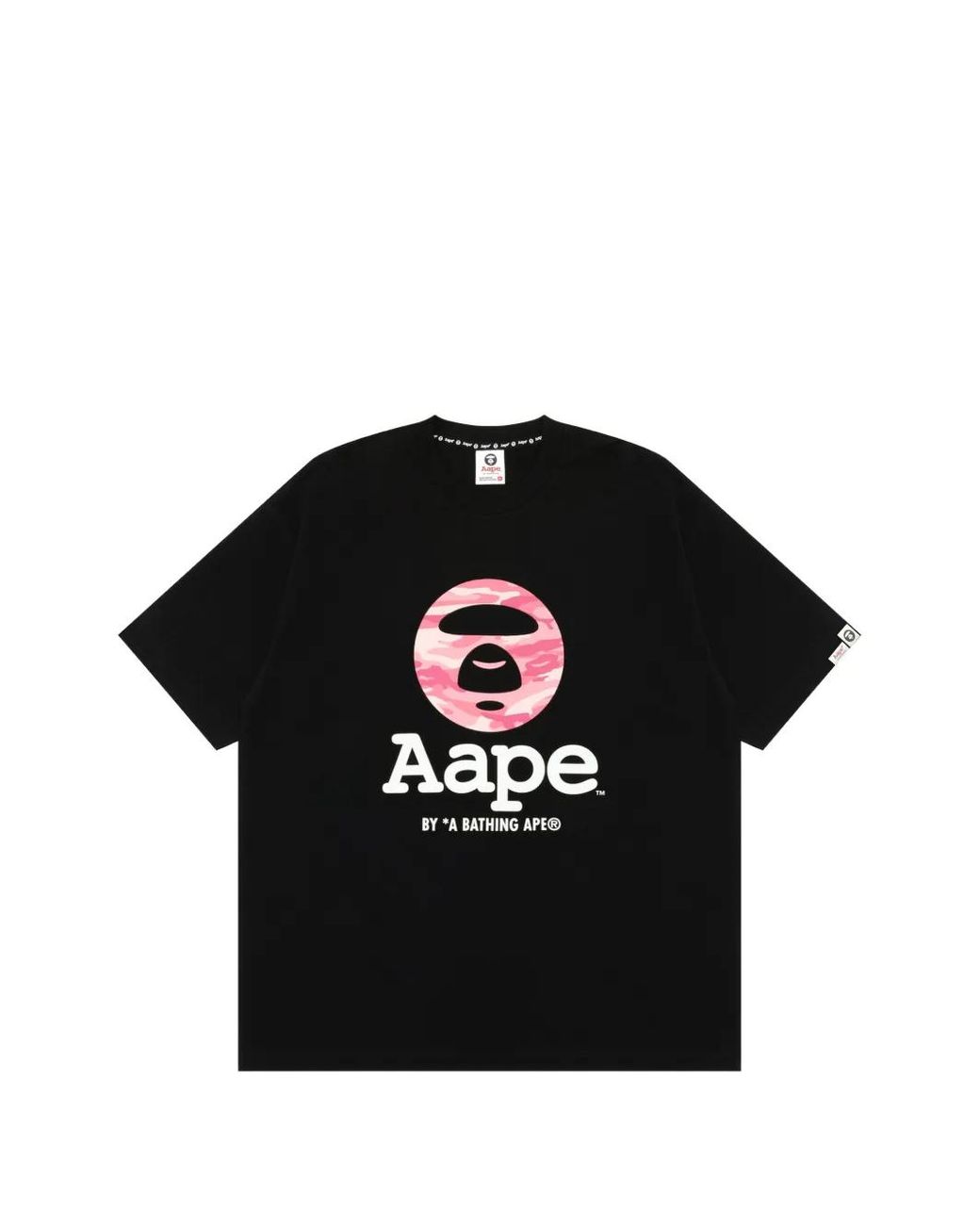 Aape By A Bathing Ape Black Aapeunvs Moonface Logo-Print T-Shirt for men