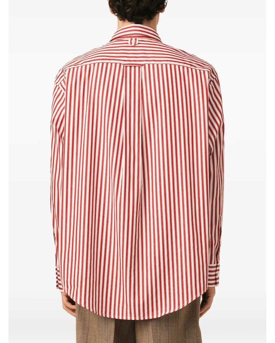 AMI Pink Grande Chemise Rayée Avec Ami De Cœur En Relief