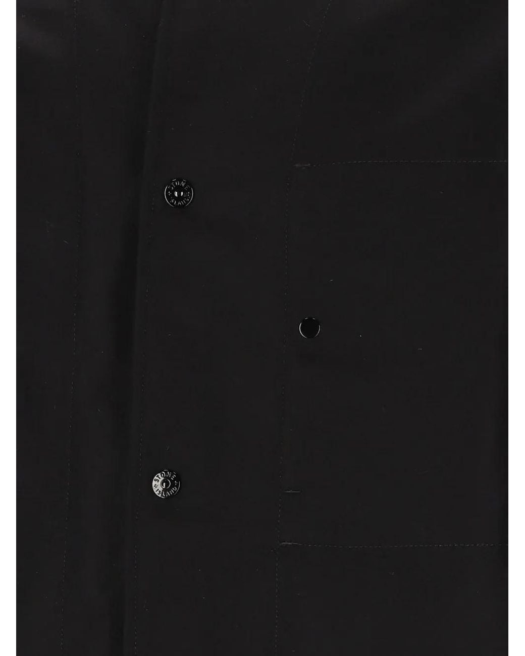 Stone Island Black 1200020 Wool Nylon Flannel_S.I. Ghost Overshirt for men