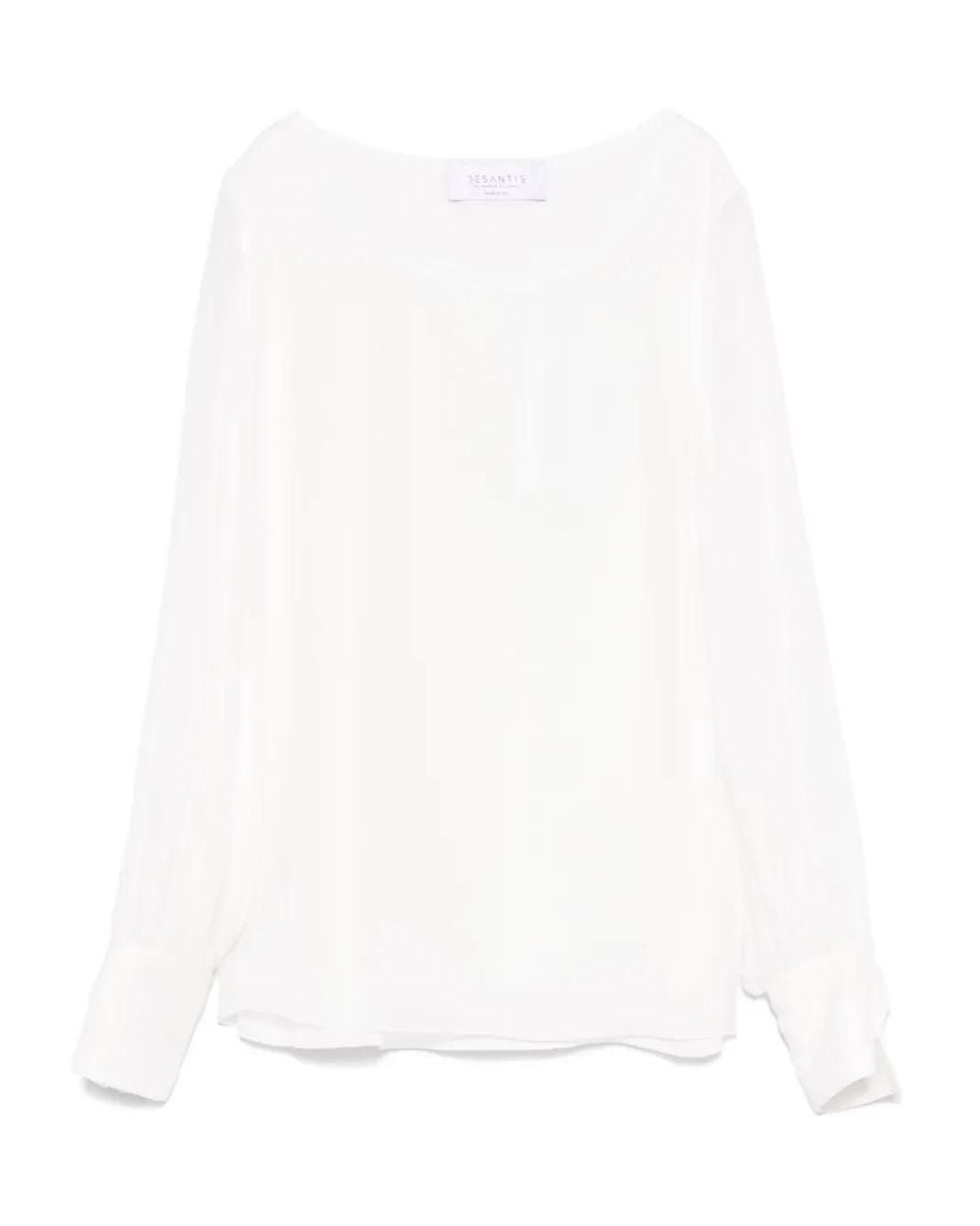 DE SANTIS White Bluse Aus Seide