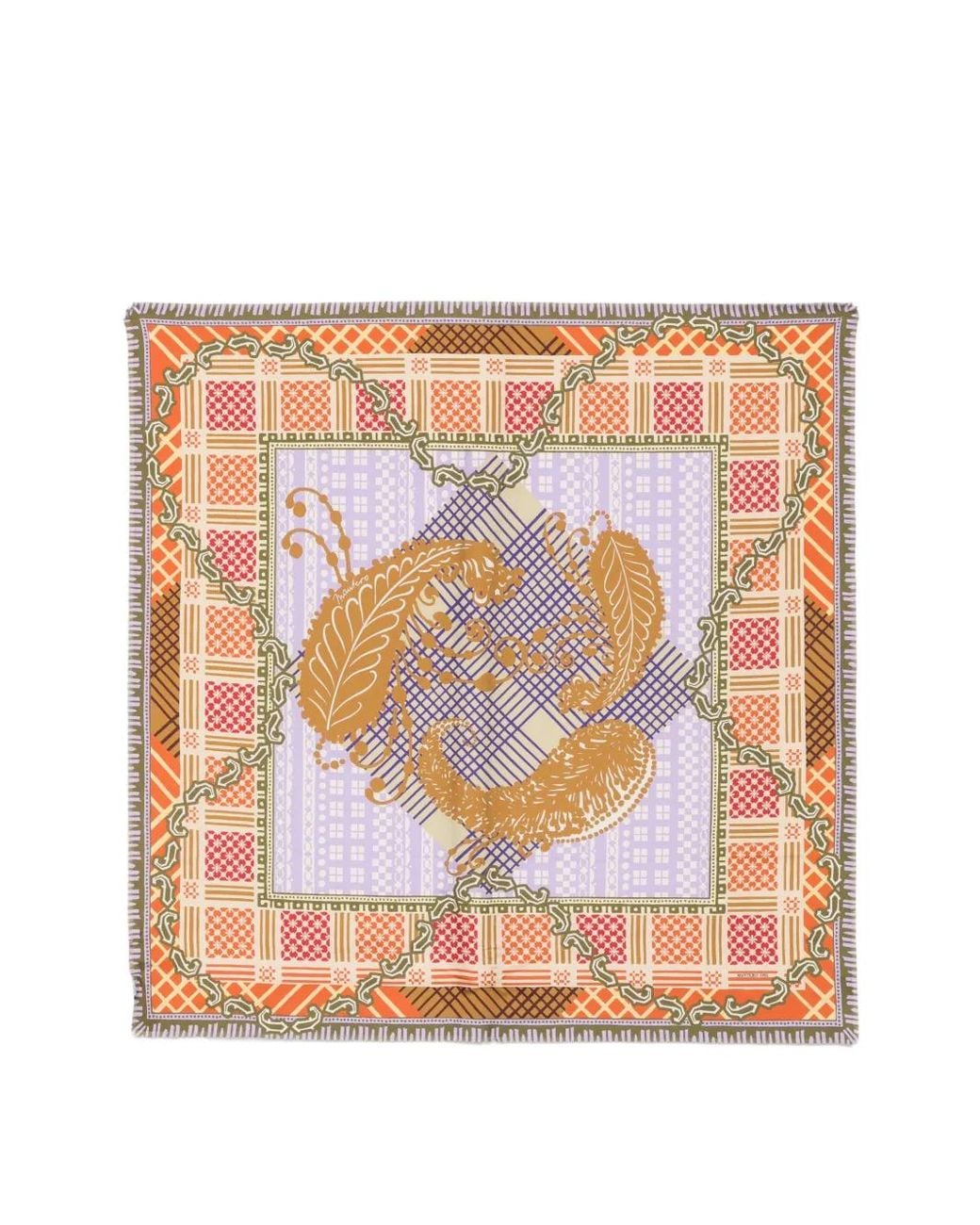 Mantero 1902 Pink Print Patchwork-Effect Scarf