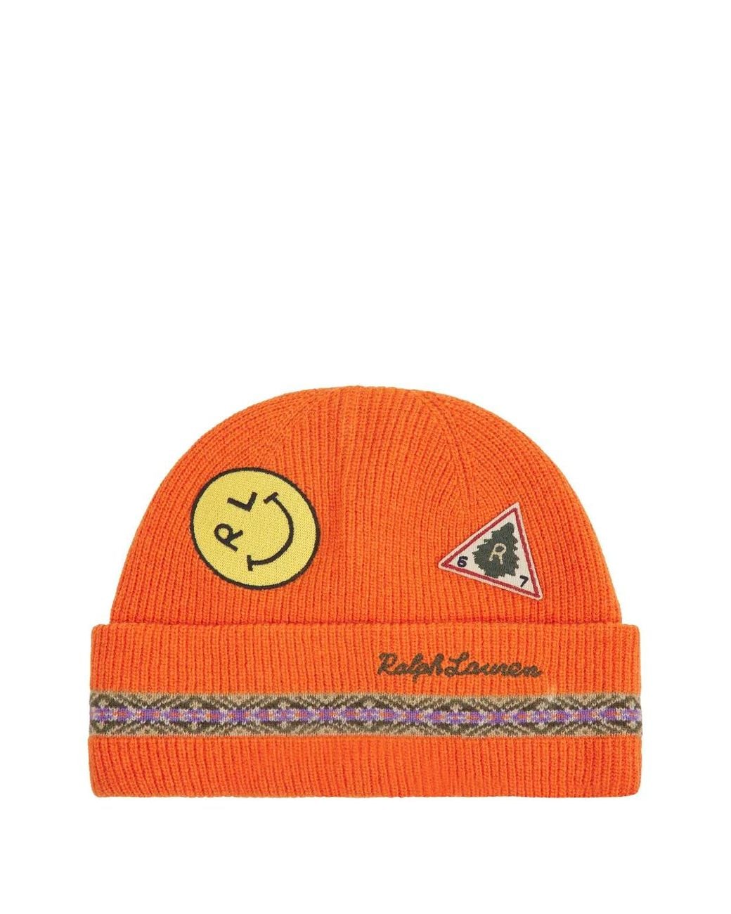 Polo Ralph Lauren Orange Taslan Patch Beanie for men