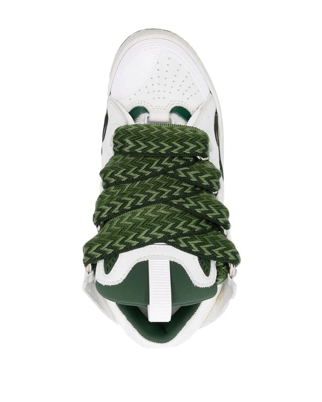 Lanvin White Leather Curb Sneakers For