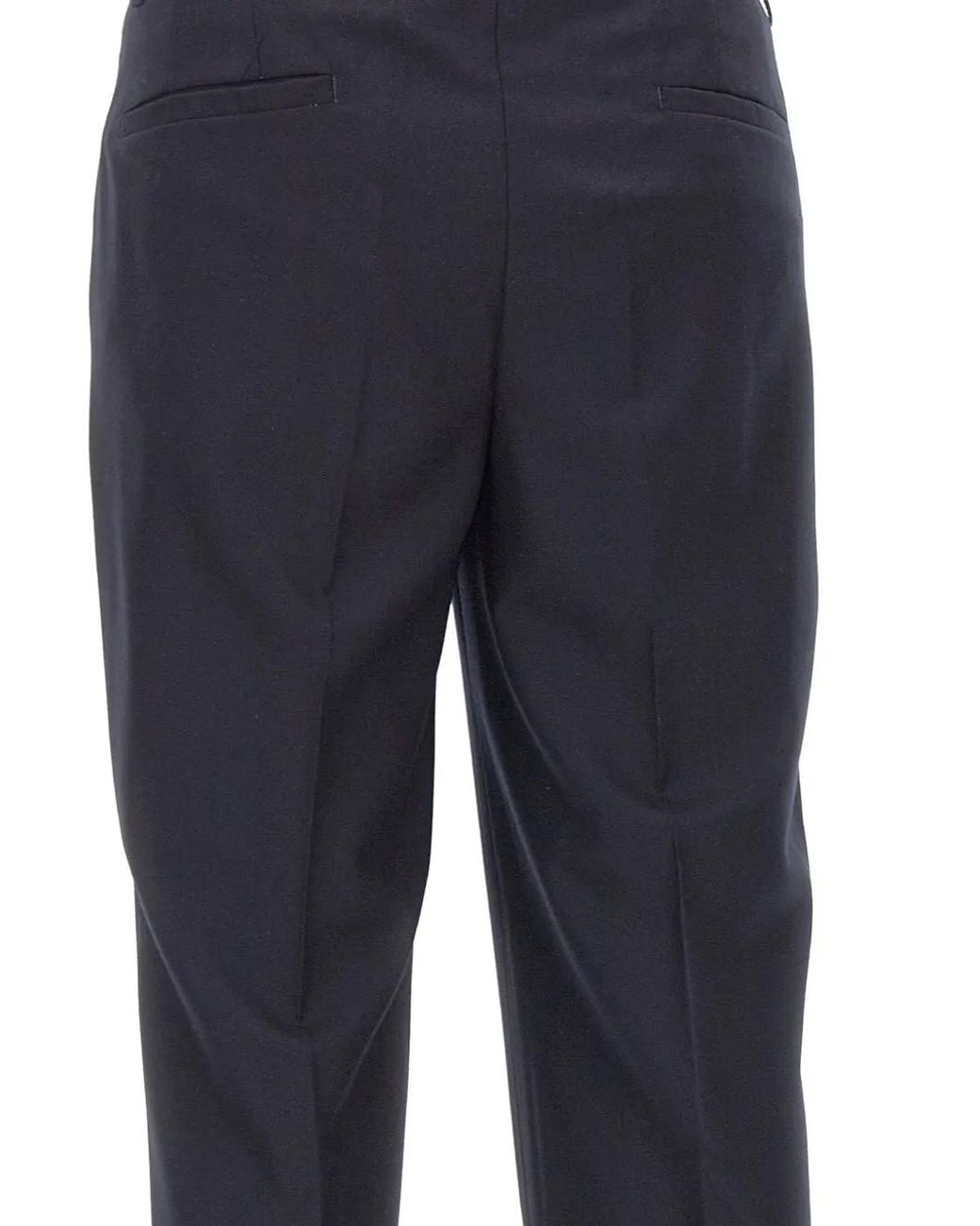 Devore Blue Double-Pleat Cuffed Trousers for men