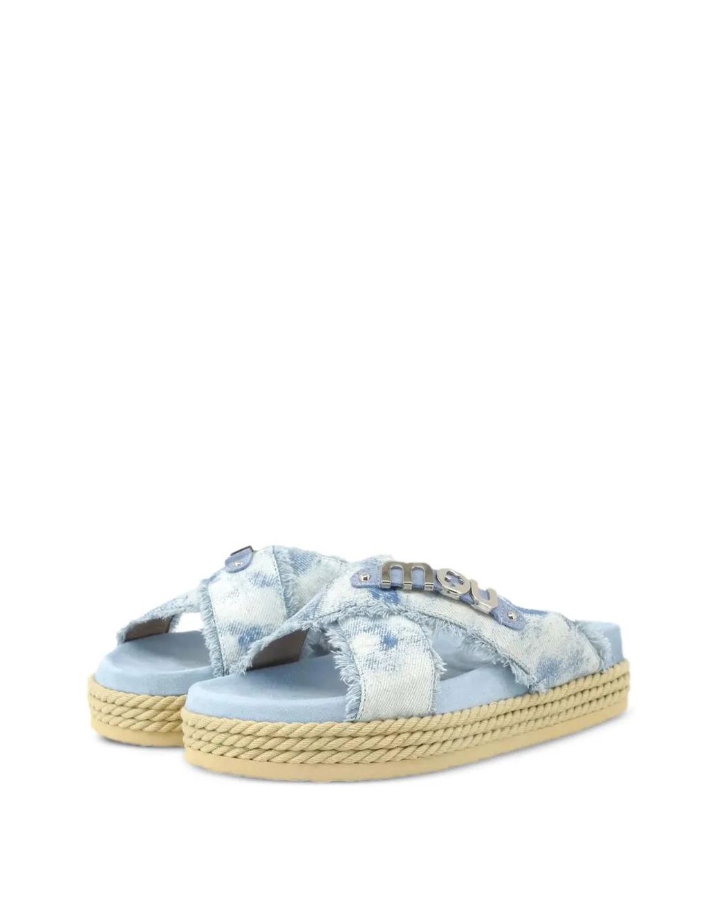 Mou Blue Sandales En Cuir
