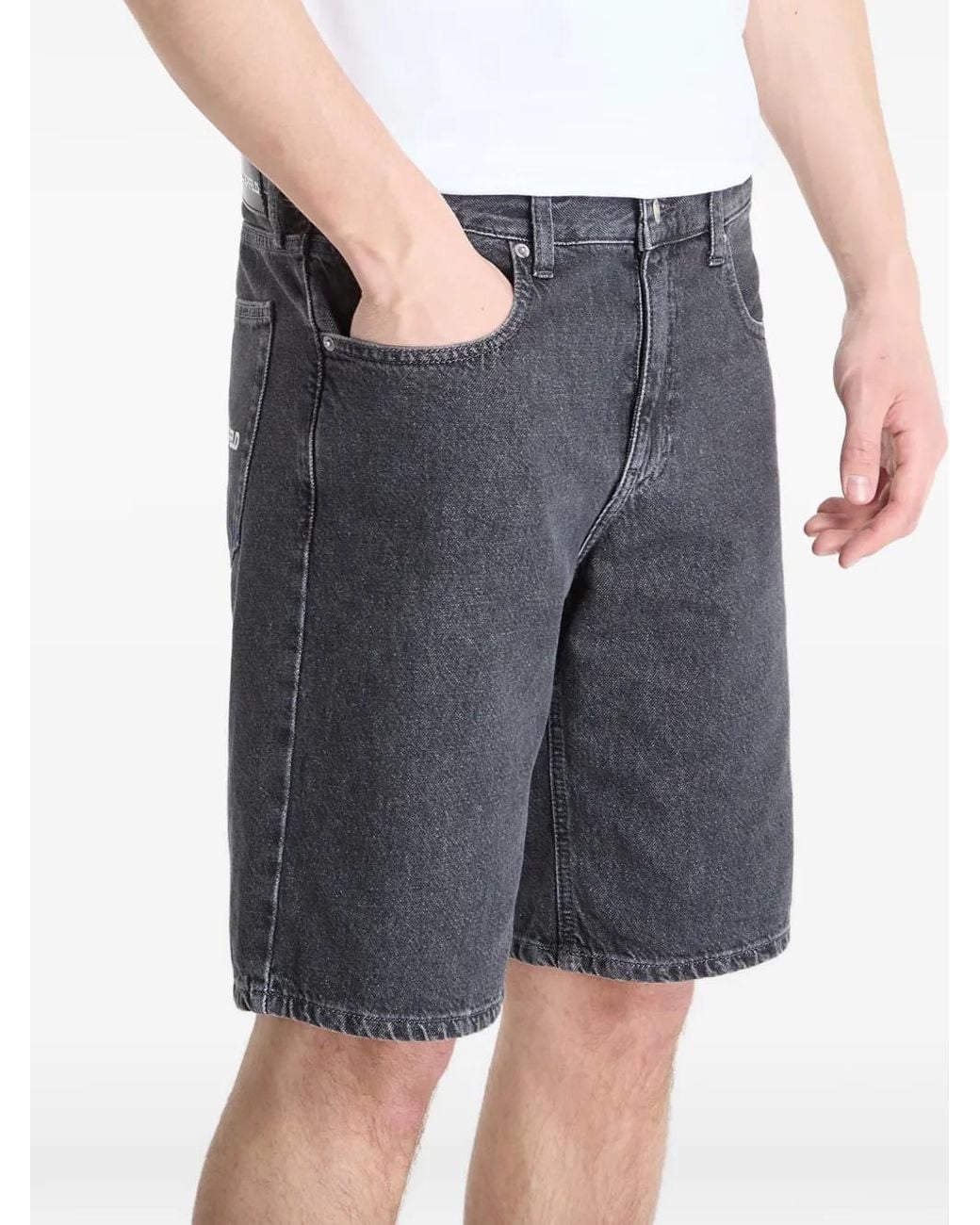 Karl Lagerfeld Blue Logo-Detail Denim Shorts for men