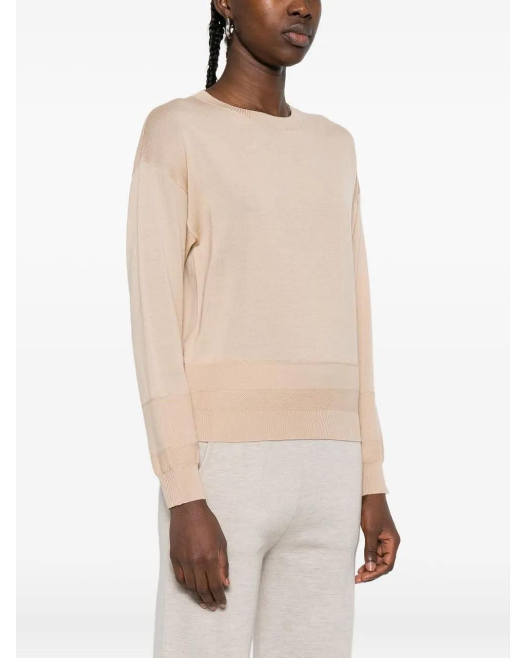 Eleventy Natural Round-Neck Sweater