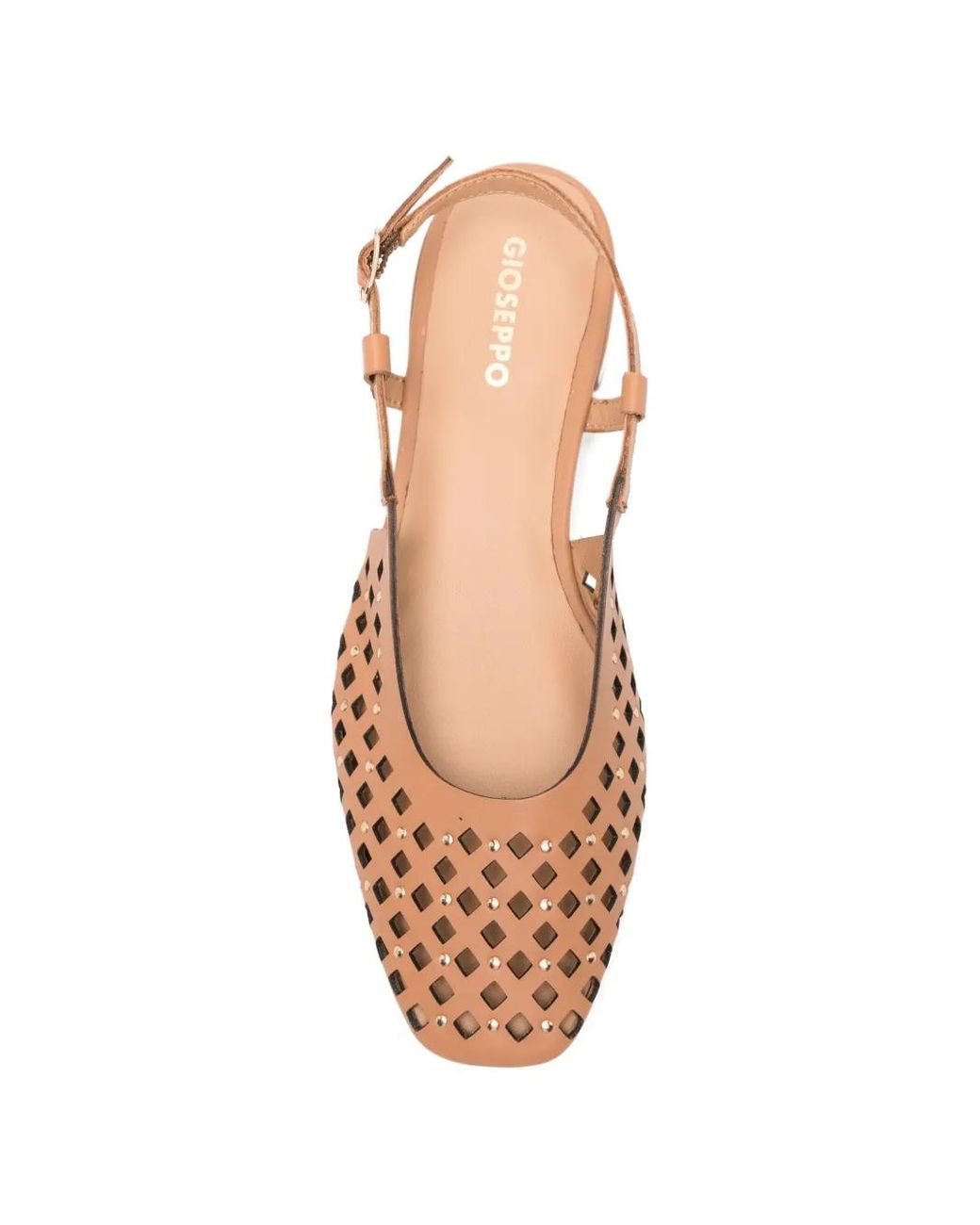 Gioseppo Brown Kyaka Laser-Cut Studded Pumps