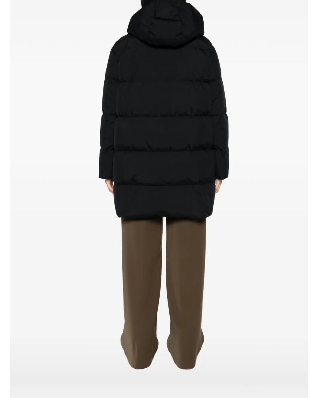 Herno Black Hooded Padded Coat