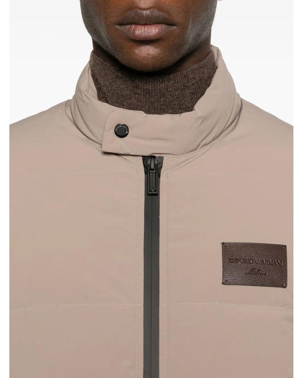 Emporio Armani Natural Zip-Up Padded Jacket for men