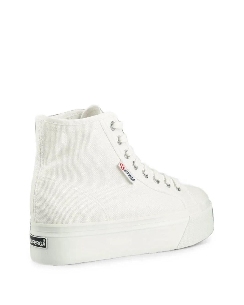 Superga White High-Top Platform Sneakers