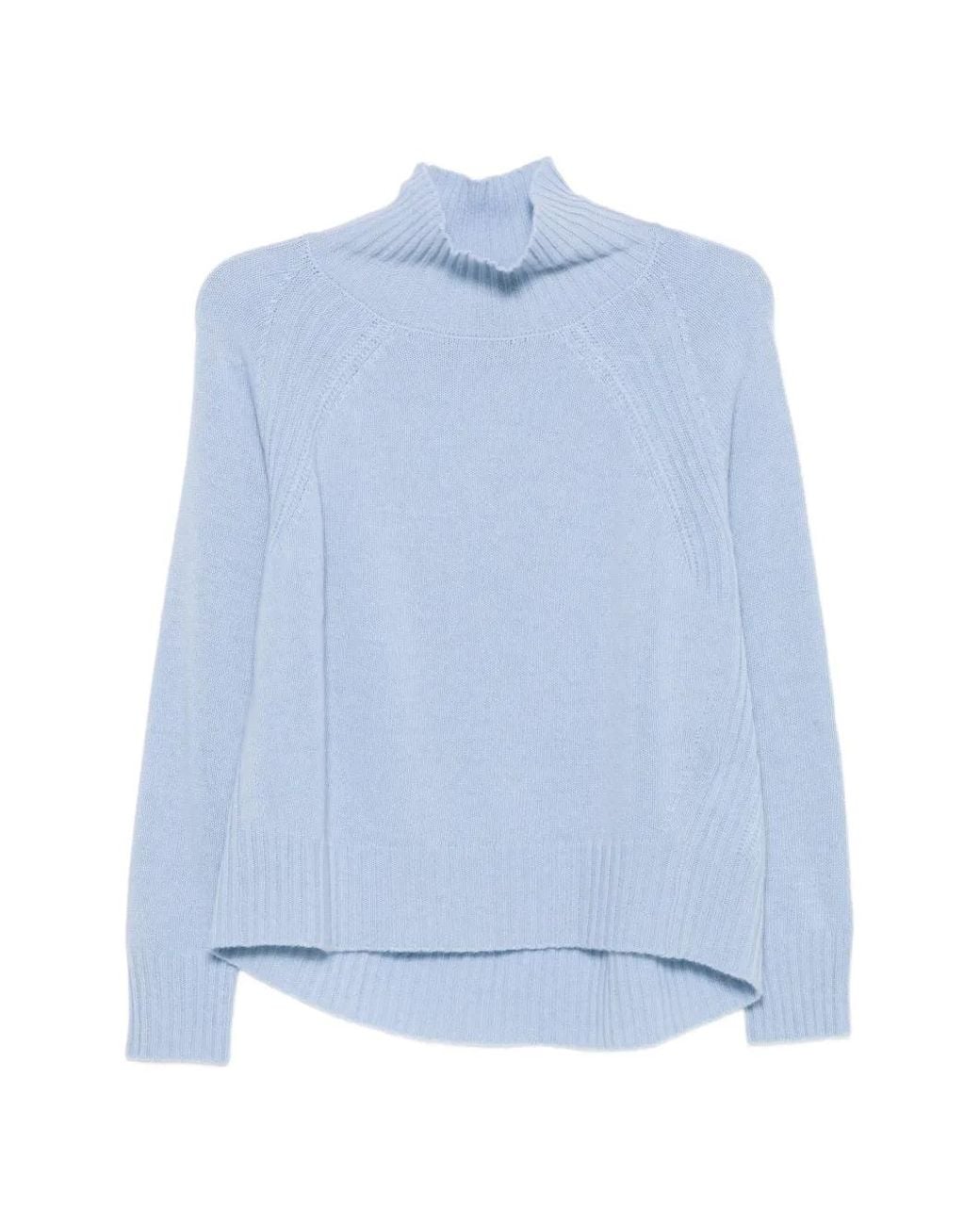 Dondup Blue High-Neck Raglan-Sleeve Sweater