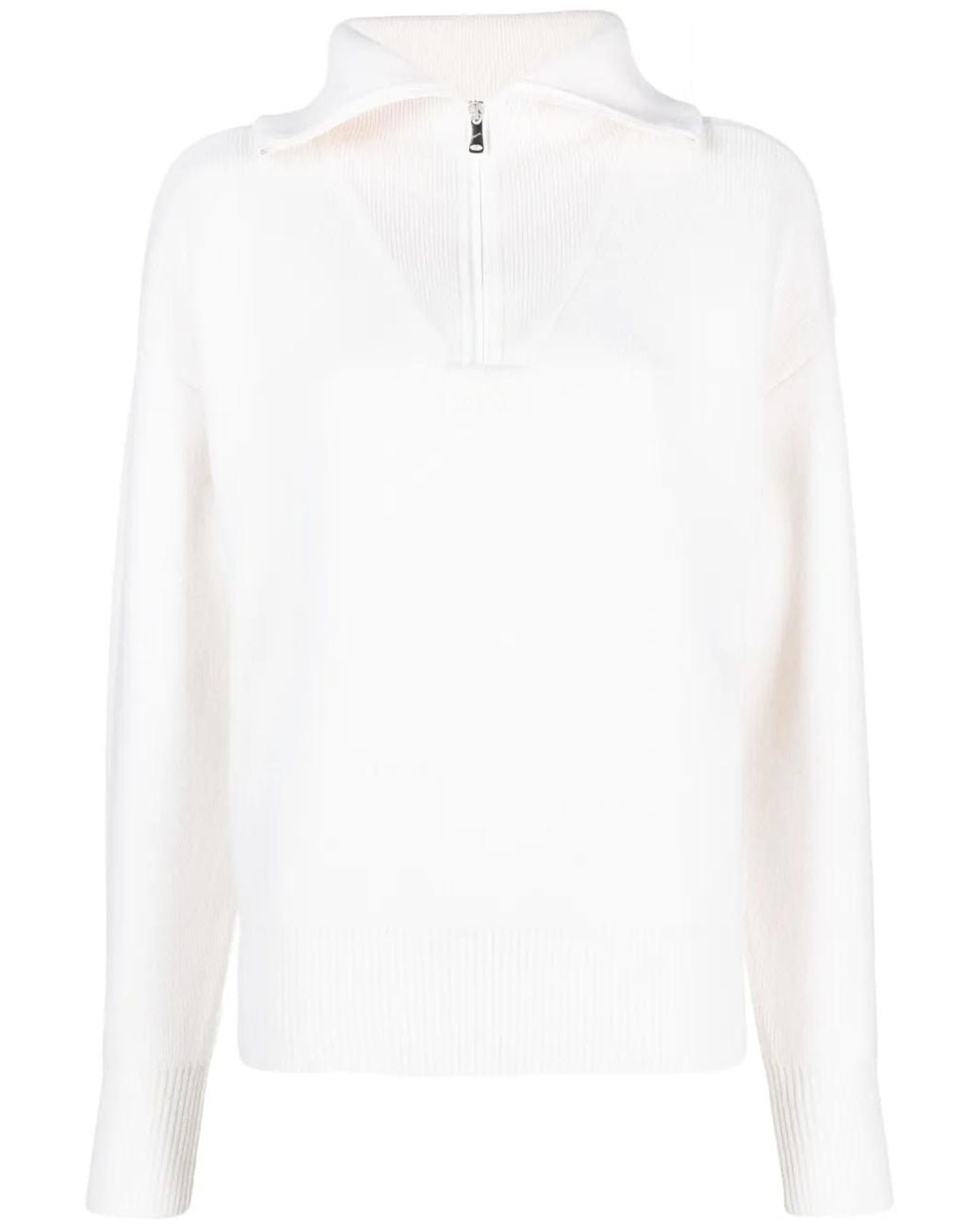 Coperni Wool-Blend Half-Zip Jumper in het White