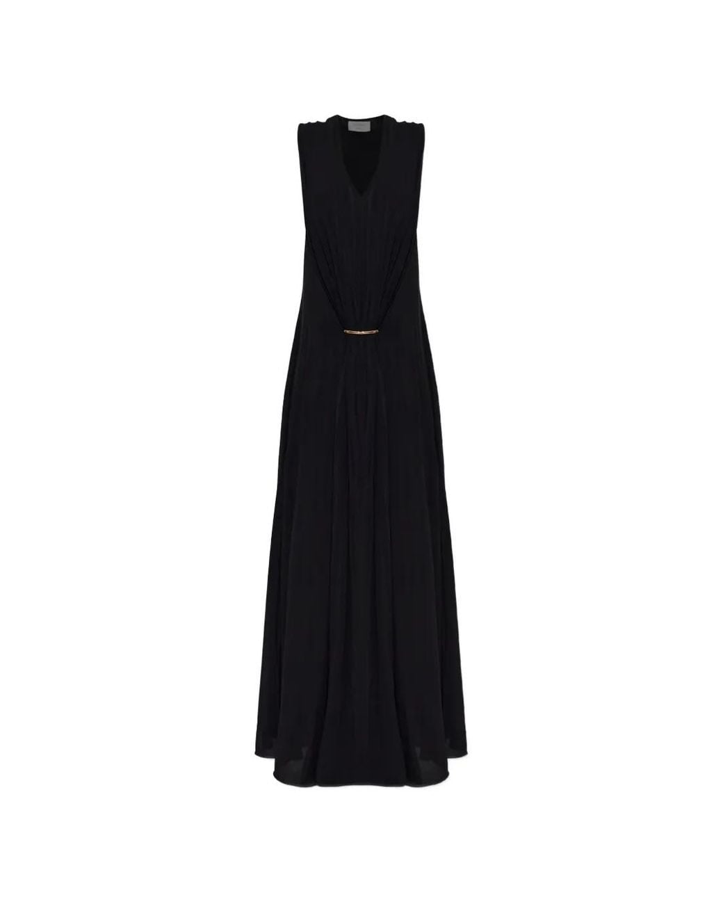 Sportmax Black Fervida Draped Sleeveless Dress