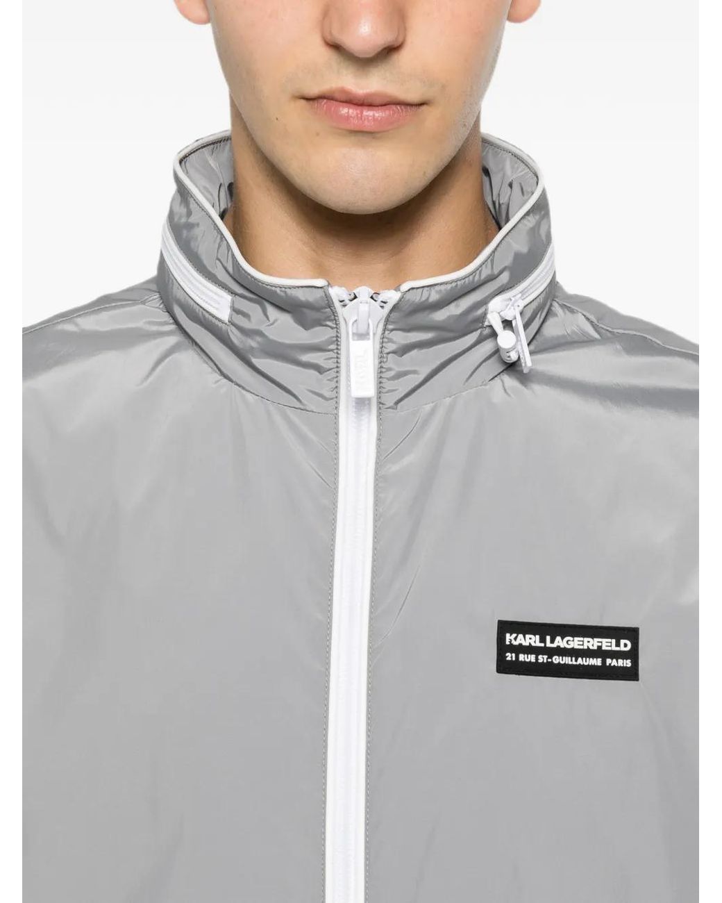 Karl Lagerfeld Gray Veste Légère À Patch Logo for men