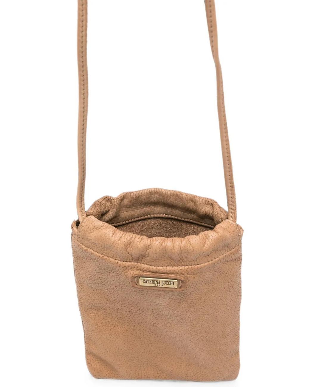 Caterina Lucchi White Eva Garment-Dyed Leather Cross Body Bag