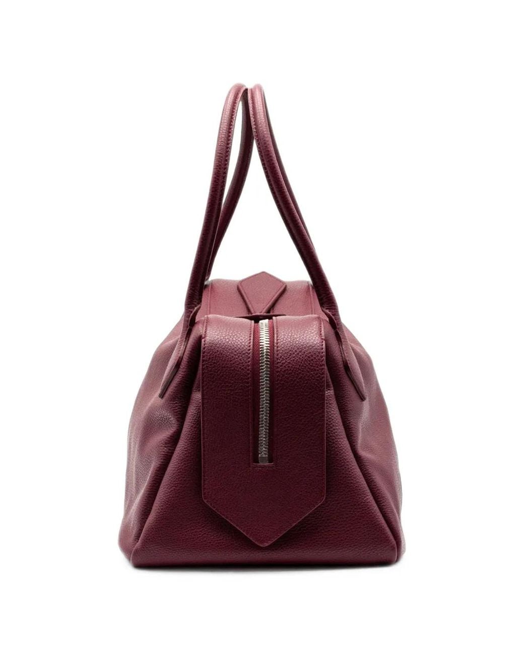 MINOBOSSI Purple Medium Adele Leather Tote Bag